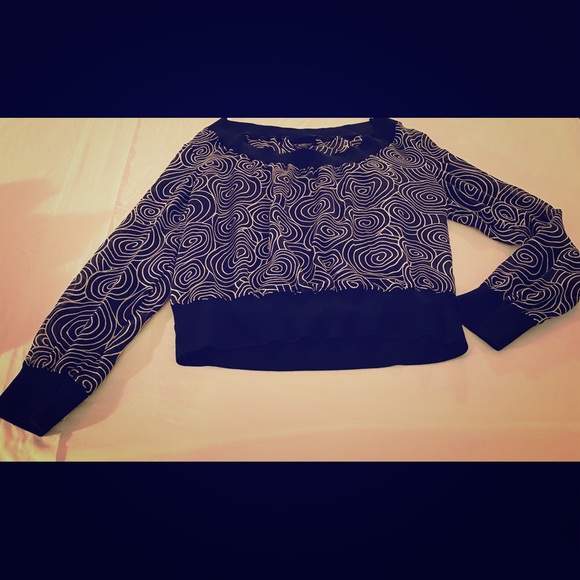 Psychedelic black and white blouse - Picture 1 of 1